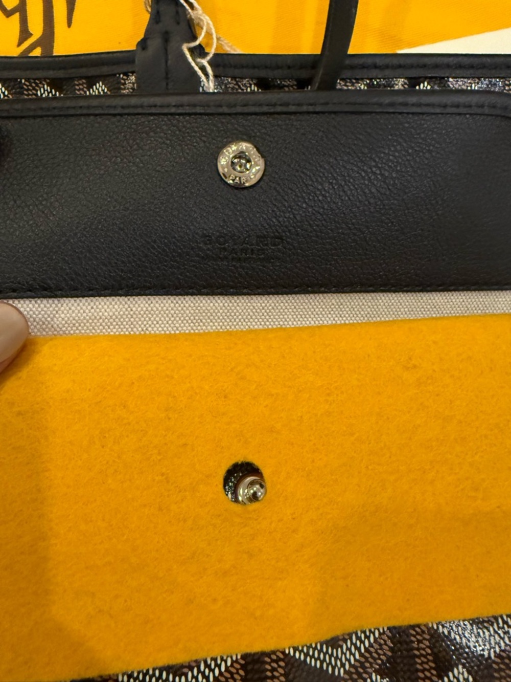 NWT. Goyard St Louis Tote in PM Size. Black Goyardine with Black Leather Trim. - Picture 3 of 11